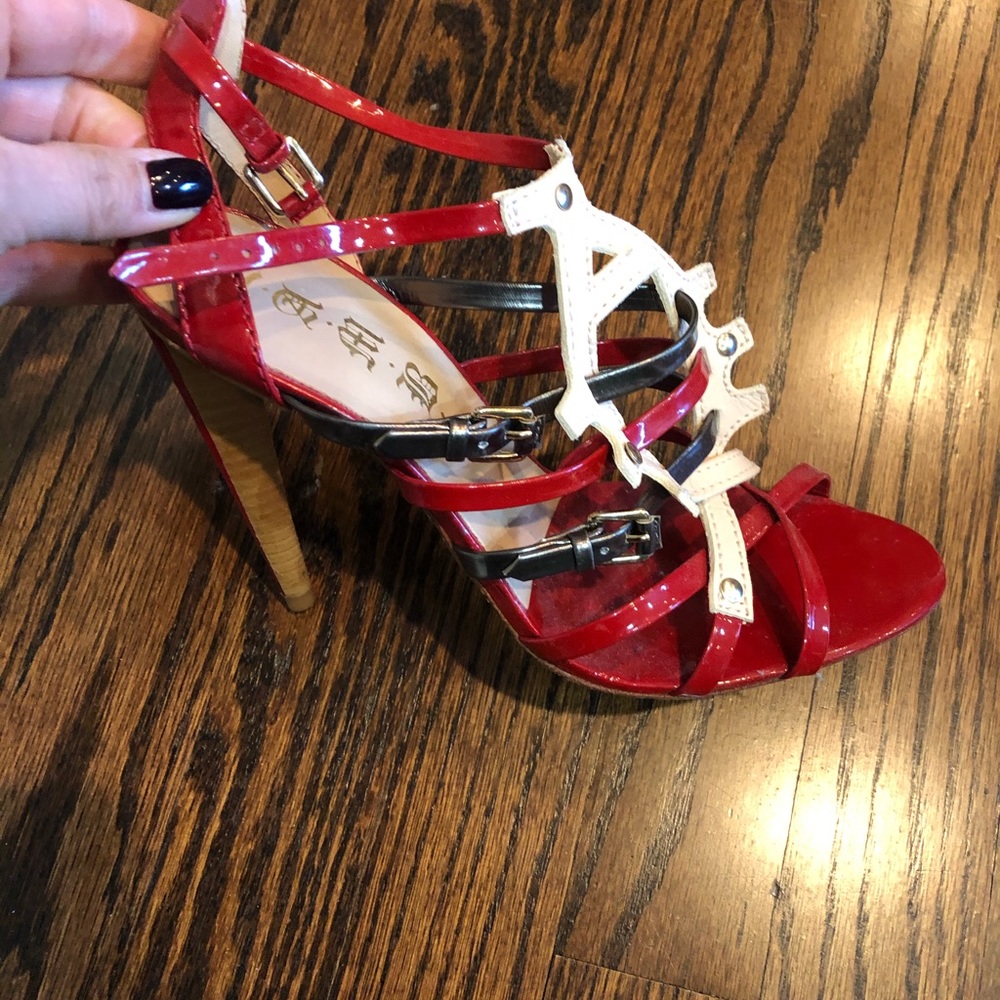 L.A.M.B. Multi color strappy heels